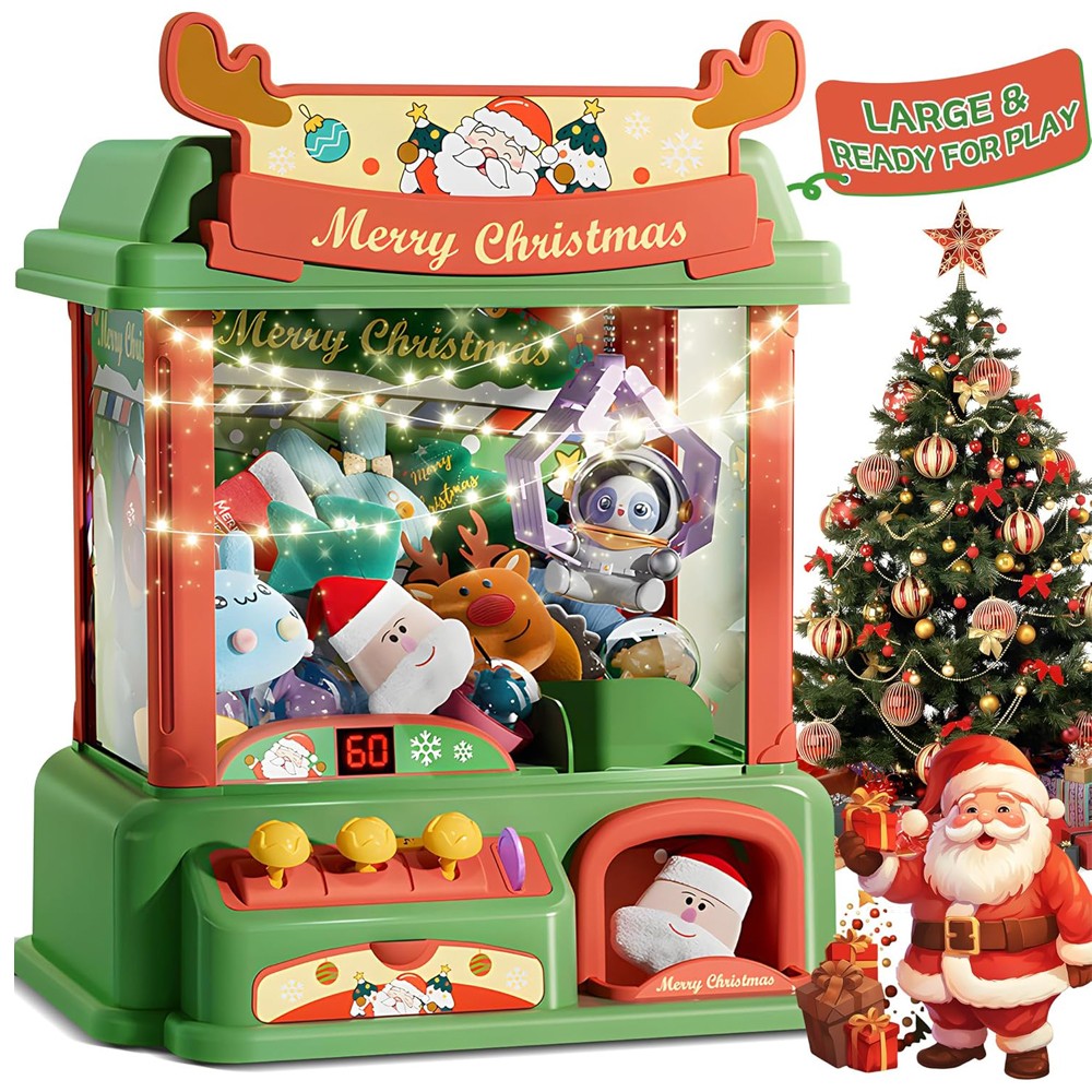 Arcade And Vending - 子供のためのクリスマスの爪のマシン,ミニ自動販売機,キャンディーのおもちゃ,アーケードゲーム,光の音,誕生日プレゼント
