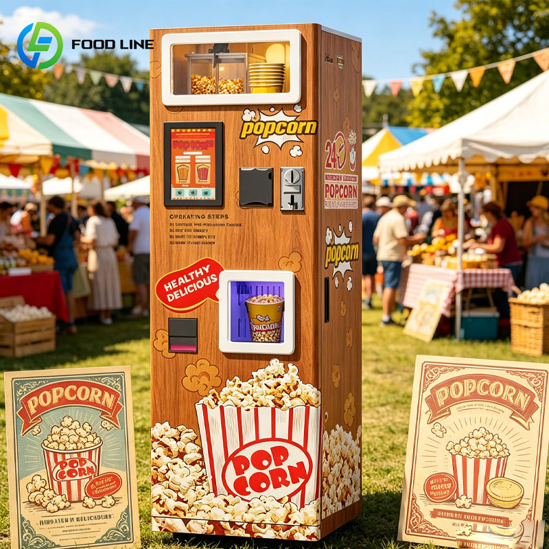 Popcorn Vending Machine - ポップコーン自動販売機 商業用スマートセルフサービススナックキオスク コイン式 シネマモール業務用 カスタマイズ可能