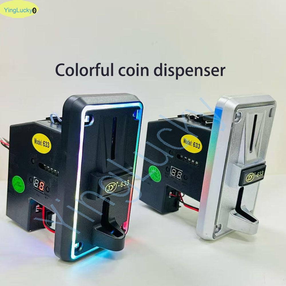 Arcade And Vending - カラフルなLEDマルチコインアクセプターコインセレクター、ユーロ、ペソ、クレジットカード対応、アーケード、自動販売機、ガシャポン、ミニクレーンゲーム用。 JY633