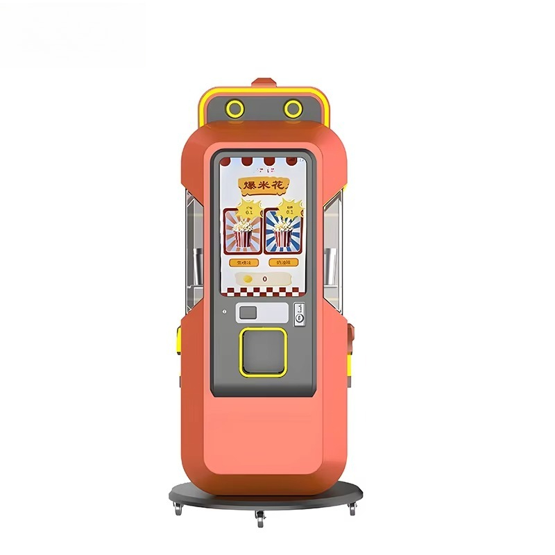 Popcorn Vending Machine - 自動ポップコーン販売機、ステンレス製、食品グレード、高速ポップコーン製造、セルフサービス、小売キオスク、128オンス容量