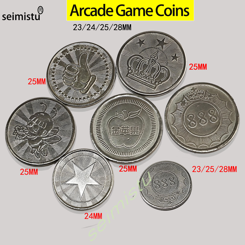 Token Coin Mechanism - 100個 ステンレス製 23/24/25mm トークン クラウンデザイン アーケードコイン