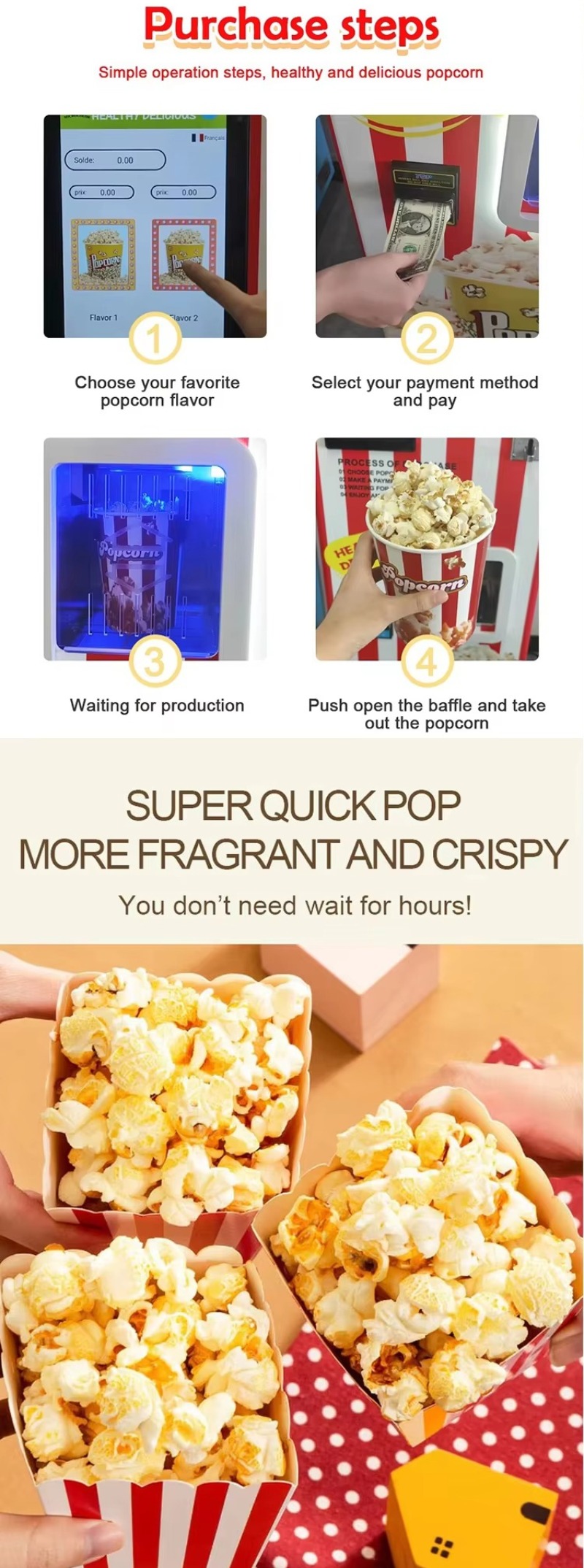 ポップコーン自動販売機 商業用スマートセルフサービススナック - Popcorn Vending Machine のレビューと価格