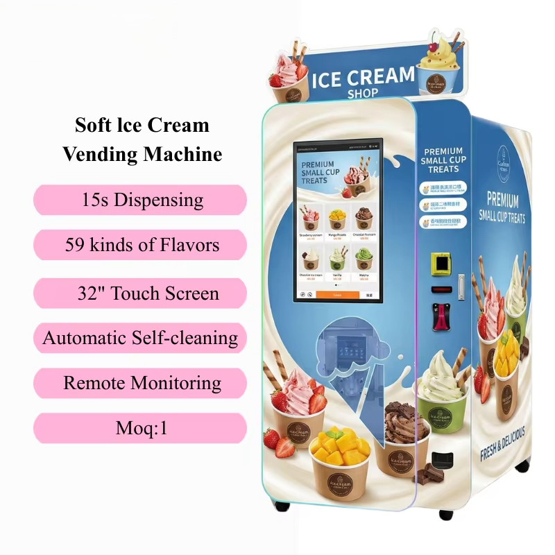 カスタマイズ可能なソフトクリーム自動販売機、セルフサービス、 - Popcorn Vending Machine のレビューと価格