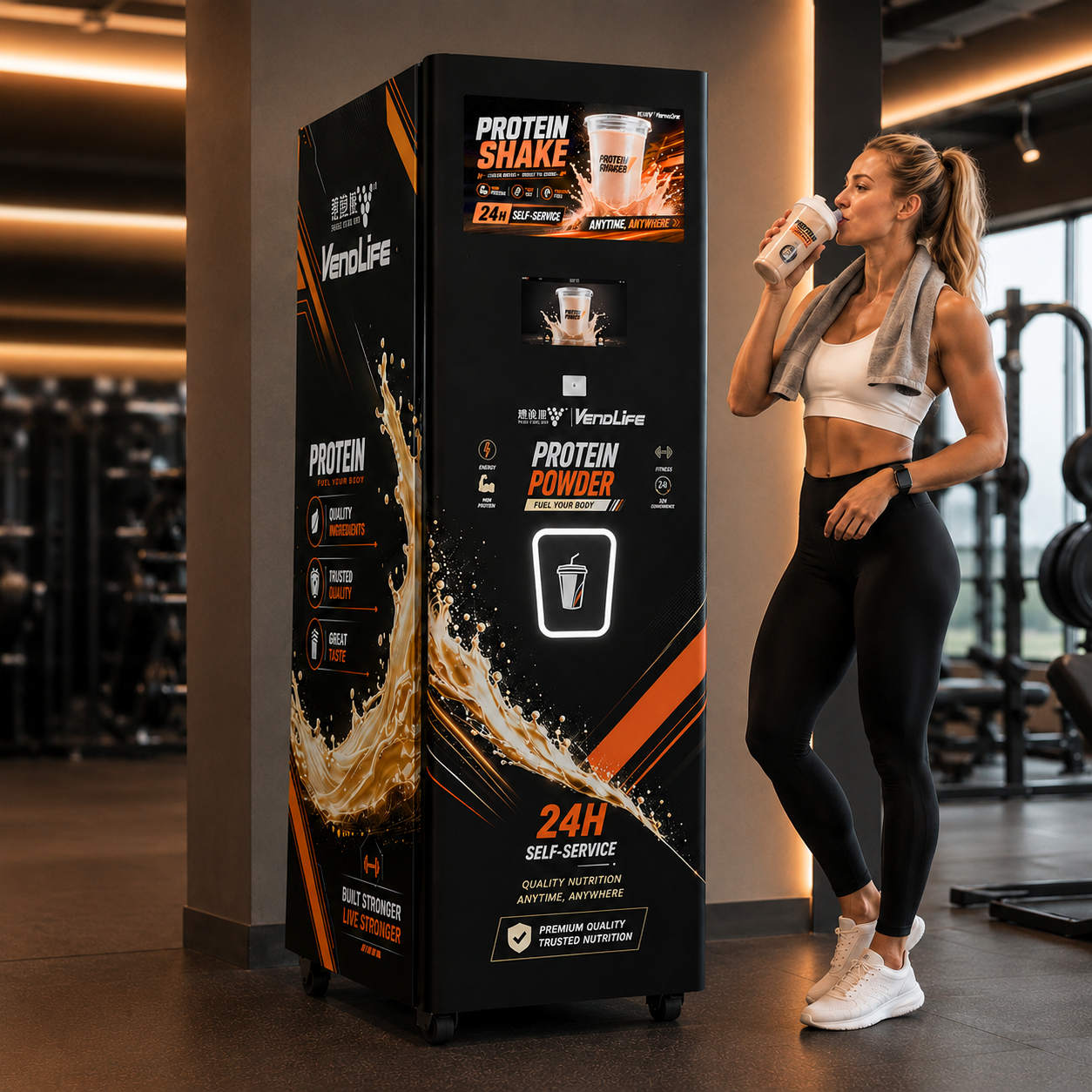 ジム用プロテインパウダー自動販売機 24時間営業 非人化販売 - Popcorn Vending Machine のレビューと価格